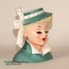 1955 Woman Head Figure Green Hat 6