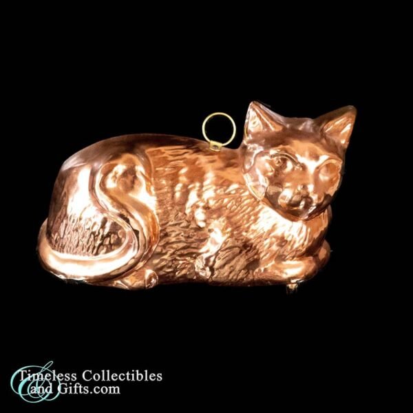 1970s Copper Colored Tin Cat Baking Mold 2
