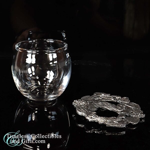 1980s Metzke Pewter Swan Lid Potpourri Trinket Glass Bowl 2a