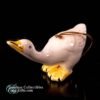 1980s Porcelain Ceramic White Goose Ornament Hunched Over 1