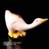1980s Porcelain Ceramic White Goose Ornament Hunched Over 3
