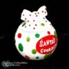 2008 Real Home Santas Cookies Earthenware Cookie Jar Polka Dot Bow Lid 3