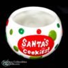 2008 Real Home Santas Cookies Earthenware Cookie Jar Polka Dot Bow Lid 5