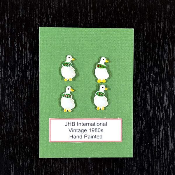 4 Christmas Geese Buttons 1