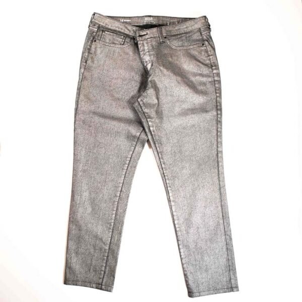 A.N.A New Approach Women Silvery Metallic Black Skinny Jeans 1
