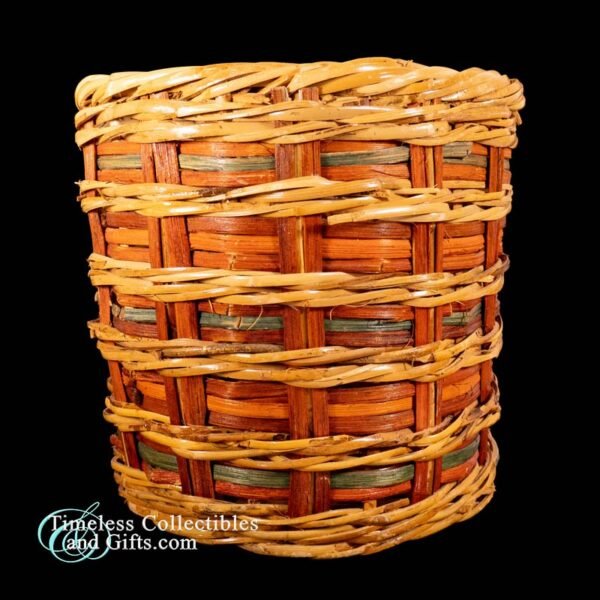 Aztec Design Multi color Bamboo Wicker Rattan Basket 6