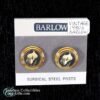 Barlow Gold Tone Scrimshaw Calla Lily Pierced Earrings 2 copy 2 1