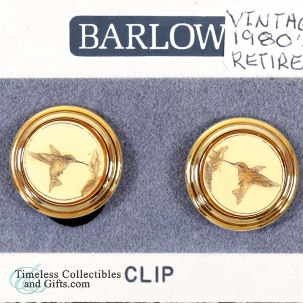 Barlow Scrimshaw Hummingbird Engraved Clip Earrings 3 copy 1