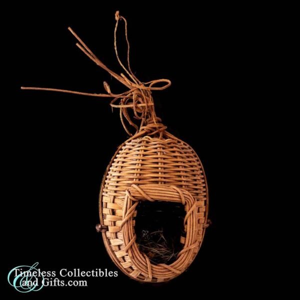 Bird Nest Woven Reed Brown Wicker Basket 1 inPixio
