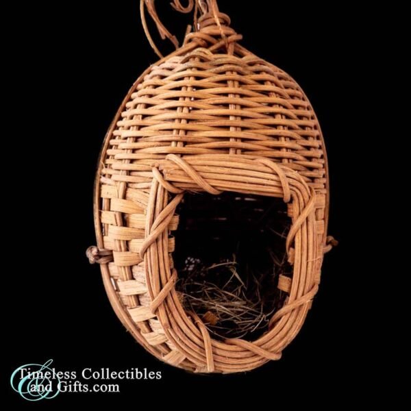 Bird Nest Woven Reed Brown Wicker Basket 3 inPixio