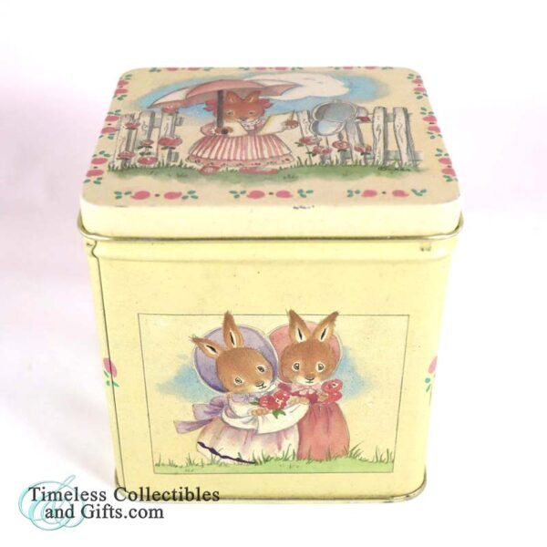 Bristol Ware Tin Box English Storybook Rabbits 7 1