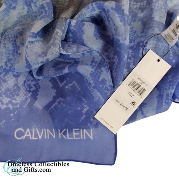 Calvin Klein Chiffon Blue Grey Scarf 7