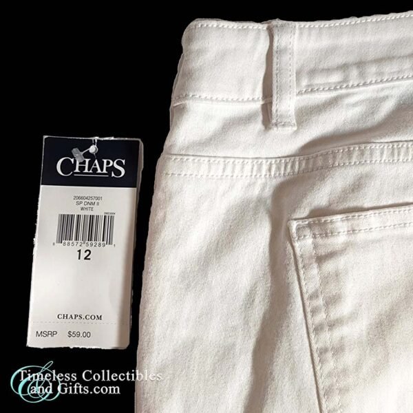 Chaps Denim White Capri Jeans Slimming Fit Size 12 6