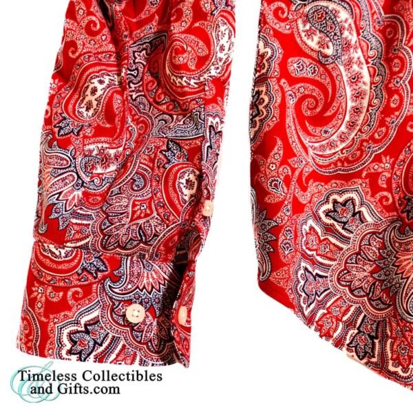 Chaps PXL Lady Red Paisley Button Down Long Sleeve Shirt 7