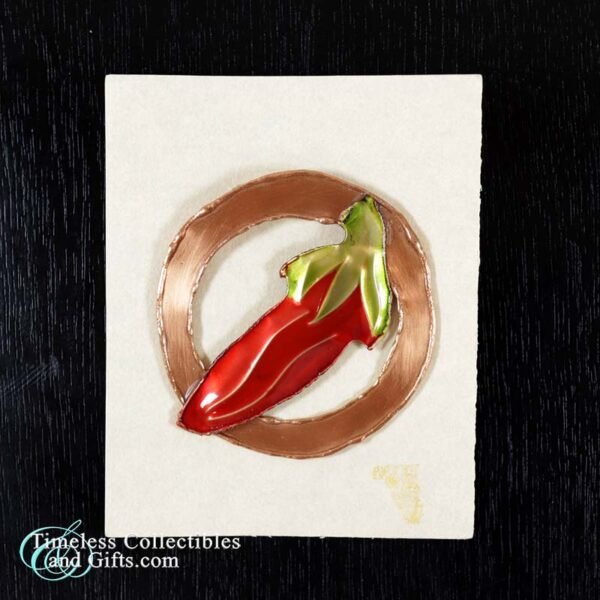 Copper Painted Red Chili Brooch Pin 1 copy