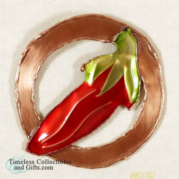 Copper Painted Red Chili Brooch Pin 2 copy 1