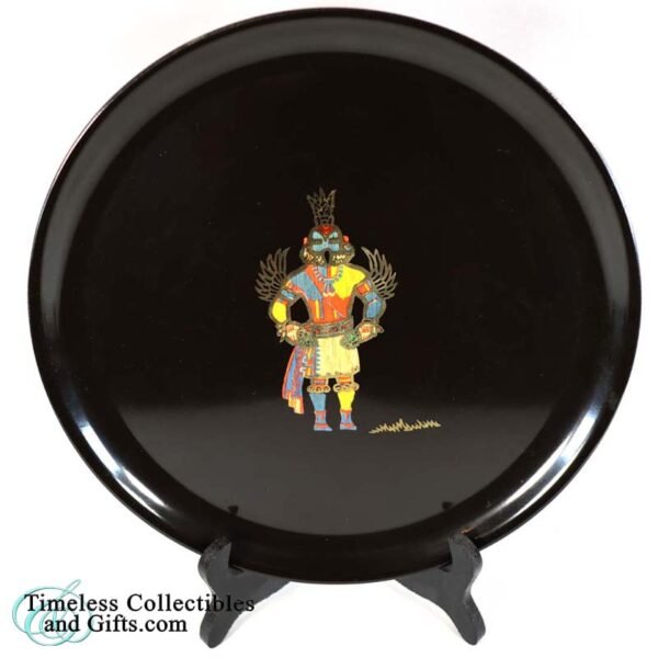 Couroc of Monterey Inlaid Hummingbird Kachina Hopi Indian Plate 3