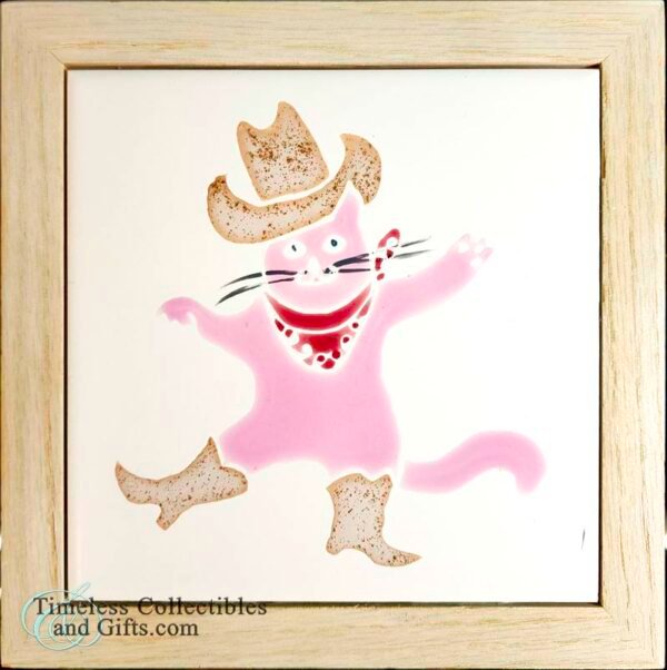 Dancing Cowboy Cat Trivet 1