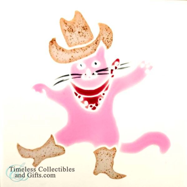 Dancing Cowboy Cat Trivet 2