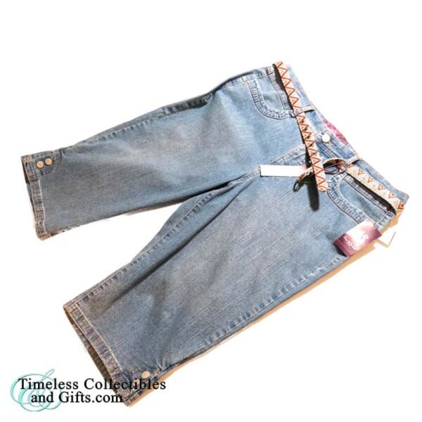 Gloria Vanderbilt Belted Capris Stonewash Jeans 14P 1