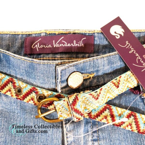Gloria Vanderbilt Belted Capris Stonewash Jeans 14P 9