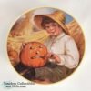 Halloween Ventage Keepsake Trinket Box Young Boy Carving Jack O Lantern 1