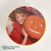 Halloween Ventage Keepsake Trinket Box Young Girl Holding Pumpkin 2