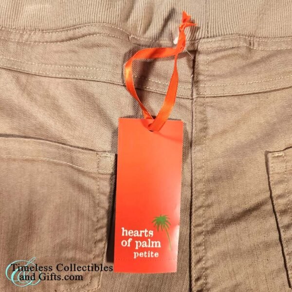 Hearts of Palm Petite Capri Rhinestone Trim Tan Pants Size 12P 5