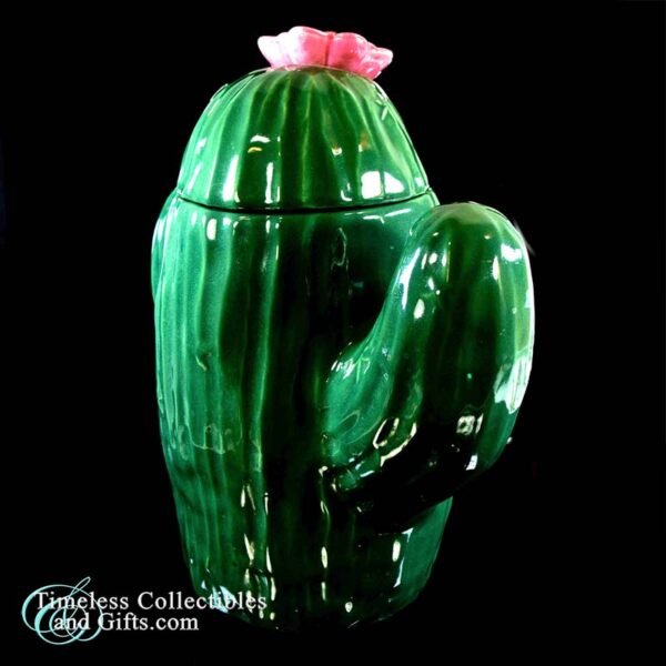 Large Polilshed Ceramic Green Cactus with Lid 4