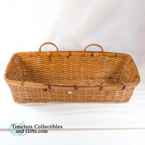 Ledge Basket Chinese Two Tone Bamboo Wicker Rattan 16 Inch 1