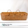 Ledge Basket Chinese Two Tone Bamboo Wicker Rattan 16 Inch 2