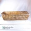 Ledge Basket Whitewash Bamboo Woven Rattan 24 Inch 1