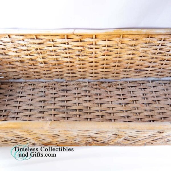 Ledge Basket Whitewash Bamboo Woven Rattan 24 Inch 3