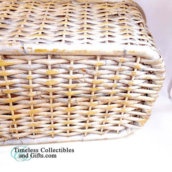 Ledge Basket Whitewash Bamboo Woven Rattan 24 Inch 9
