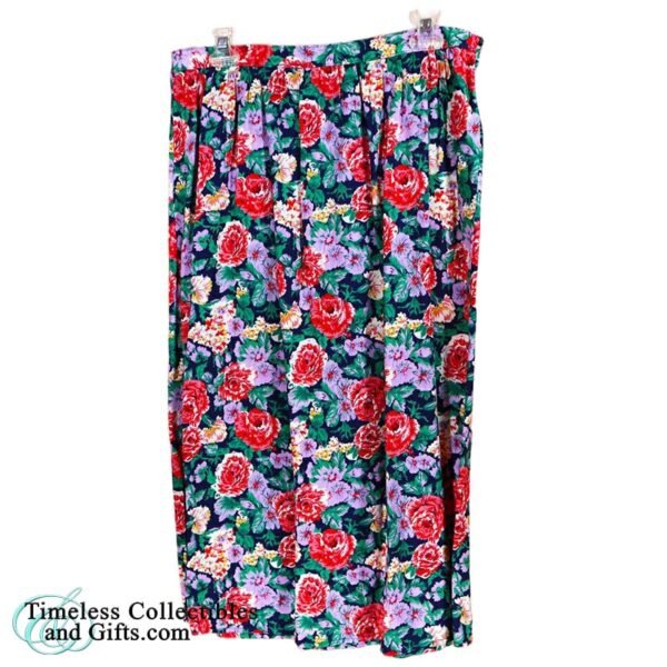 Notations Long Maxi Skirt Floral Print Size M 1