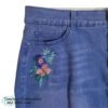 Rockmans Floral Embroidered Denim Blue Skirt Size 14 2