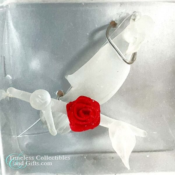 Silvestri Glass Frosted Parrot with Rose Ornament 4 copy