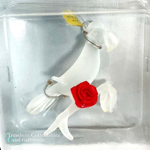 Silvestri Glass Frosted Parrot with Rose Ornament 6 copy