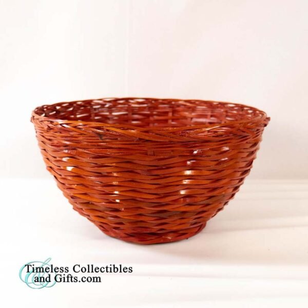 Small Red Brown Rattan Woven Basket 1