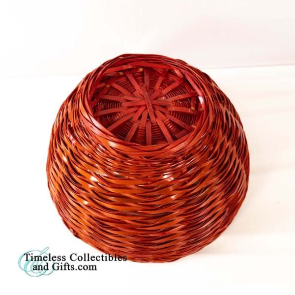 Small Red Brown Rattan Woven Basket 3