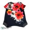 Time and True Multicolor Floral with Rhinestones Top Large 7