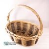 Two Tone Brown Woven Reed Basket 2
