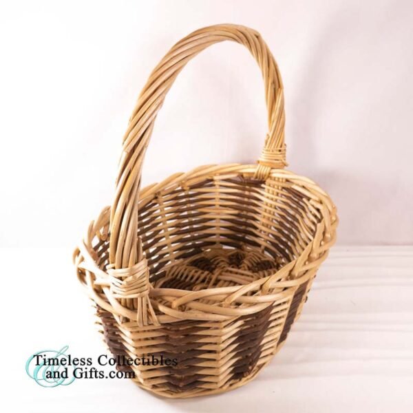 Two Tone Brown Woven Reed Basket 3