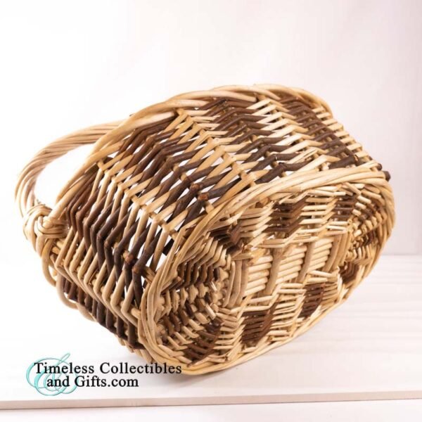 Two Tone Brown Woven Reed Basket 4