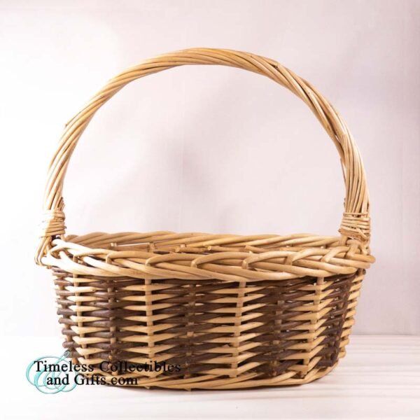 Two Tone Brown Woven Reed Basket 8