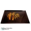 Vintage Couroc of Monterey Black Resin Inlaid Bamboo Serving Tray 2
