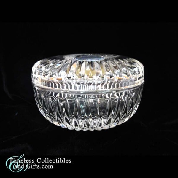 Vintage Covered Crystal Bowl with Etched Hummingbird and Flower 2