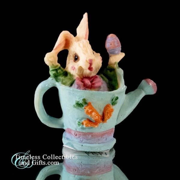 Vintage Norcross Easter Bunny in Watering Can 1