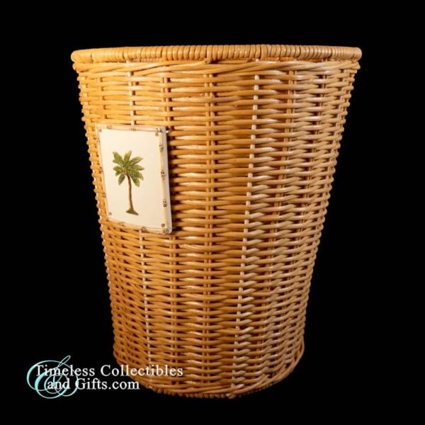 Vintage Palm Tree Rattan Wicker Basket 2