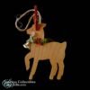 Vintage Wood Prancing Reindeer Ornament Red Antlers 1